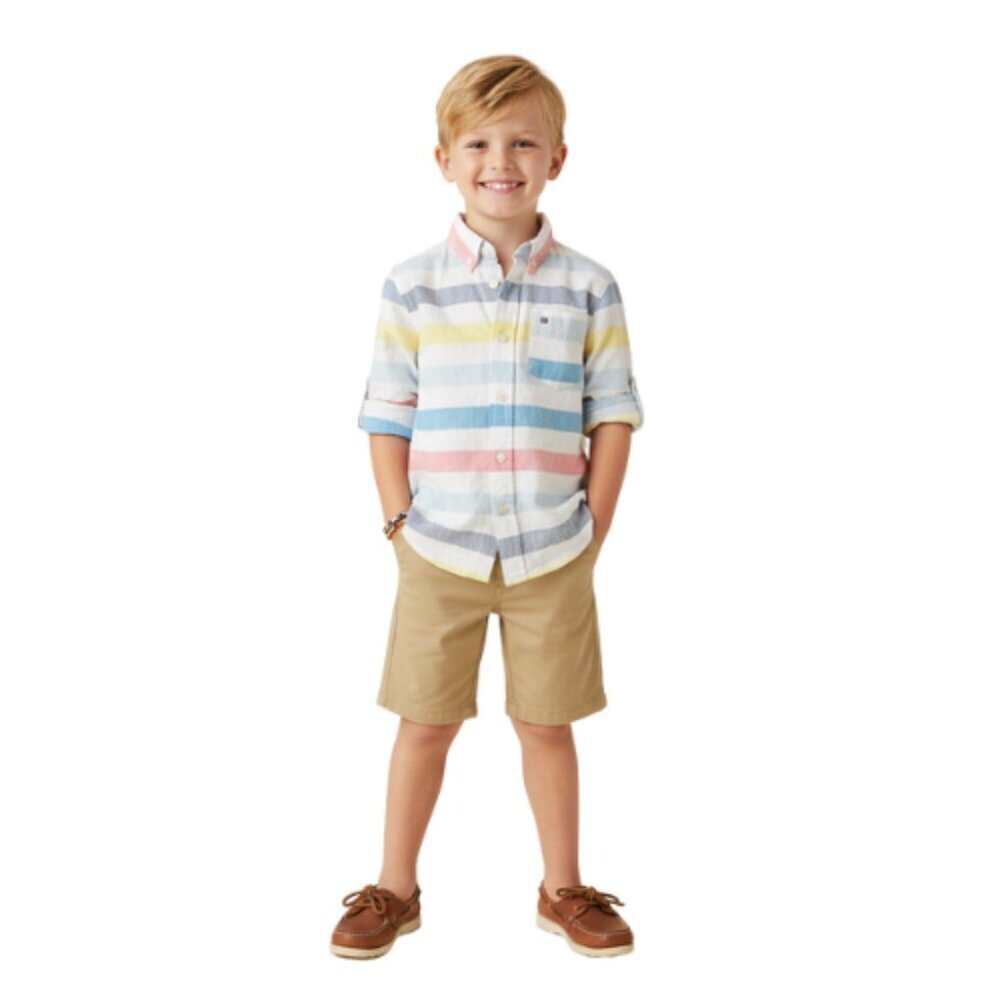 Tommy Hilfiger Boys Size 5 Button-Up Dress Shirt Multicolored ✨